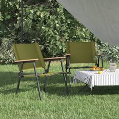 VidaXL Camping Chairs vidaXL Camping Chairs 2 pcs Green 54x55x78 cm Oxford Fabric