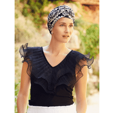 Christine Headwear Turbante Round by Nero-Bianco