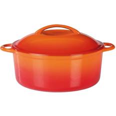 Cooking pot GSW Cooking Pot Orange Red 24 x 10 cm 4 Litre with lid 24 cm