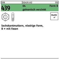 Sechskantmuttern DIN 439 04 BM 5 galv. verzinkt gal Zn