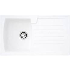 Respekta Kitchen Sink Built-in Sink Granite Mineralite 86 x 50 White Boston