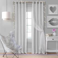 Elrene Home Fashions Aurora Kids Room Darkening Layered Sheer Curtain Panel 52 x 108