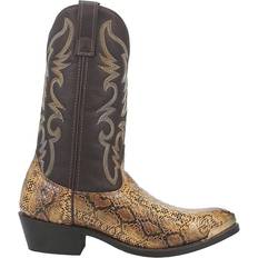 Brown - Men High Boots Laredo Monty Croc Snip Toe