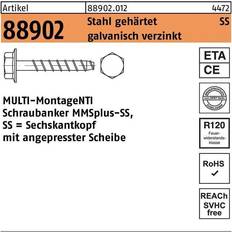 Heco Multi-Monti-plus 9807517 Betongskruv Ø10 FLÄNS, FZB 25st