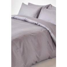 Ägyptische Baumwolle Bettbezüge Homescapes Egyptian Cotton Stripe 330 Thread Duvet Cover Grey