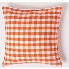 Orange Cushion Covers Homescapes Gingham Cushion Cover Orange (60x60cm)