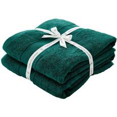Catherine Lansfield Anti-Bacterial Cotton Sheet, Forest 2 Bath Towel Green