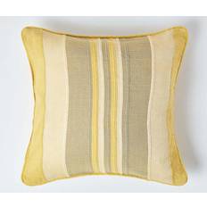 Homescapes Cotton Striped Morocco Cushion Cover Yellow (45x45cm)