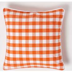 Orange Scatter Cushions Homescapes Gingham Cushion Cover Orange (45x45cm)