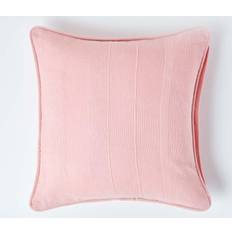 Square Scatter Cushions Homescapes 45 Rajput Ribbed Cushion Cover Pink (45x45cm)