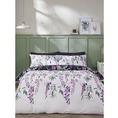 Purple Duvet Covers Catherine Lansfield Wisteria Care Reversible Duvet Cover White, Blue, Green, Purple