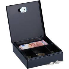 Lockbox Relaxdays Cash Box Coin Counter Tray 5 x 17.5 x 17 cm