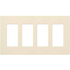 Lutron Electrical Installation Materials Lutron Claro 4 Gang Decorator/Rocker Wallplate, Gloss, Almond 1-Pack Brown