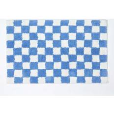 Homescapes & White Check Bath Mat Blue - Blue