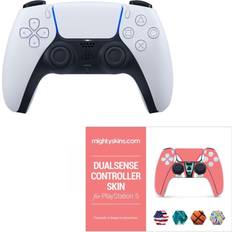 PlayStation 5 Game Controllers Sony Playstation DualSense Controller in White with Skins Voucher