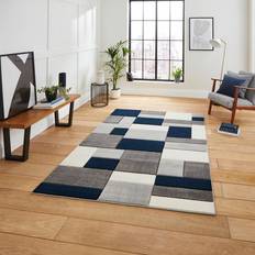 Think Rugs Matrix MT61 Hand Carved High Density Pile Blue, Grey cm