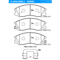 ATE 13046058862 Bremsbelagsatz Scheibenbremse