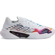 Textile - Women Racket Sport Shoes Adidas Barricade W - Cloud White/Silver Metallic/Bright Cyan