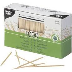 Fête Couverts Jetables Papstar Boite de 1000 Cure-dent PURE 2 pointes en bois 68 mm