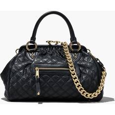 Marc Jacobs Gold Handbags Marc Jacobs Re-Edition Quilted Leather Stam Bag BLACK