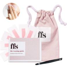 Hair Removal FFS Beauty Pack Of 12 Organic Facial Wax Strips, Tweezer & Travel Pouch