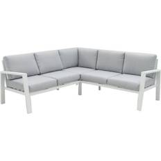 BigBuy Home Rinconera Thais Aluminio Blanco-gris 195 x 195 x 73.6 cm Sofá de Exterior