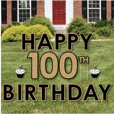 Party Decorations Adult 100th Birthday Gold Outdoor Lawn Decor Happy Birthday Yard Signs Gold