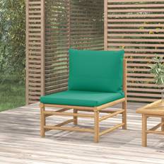 Bambú Sofás Modulares vidaXL Central De Jardín Bambú Con Cojines Verde Sofá Modular