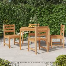 Teak Arredamento da Giardino e per Esterni vidaXL Sedie Da Giardino 4 pz il Legno Massello di Teak - Marrone