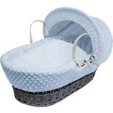 Kinder Valley Dimple Grey Moses Basket With Quilt, Padded Body