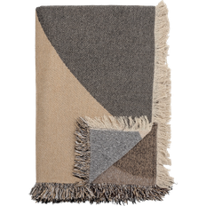 Algodón Mantas Bloomingville Decke, Tasja Throw Filz Natur, Beige