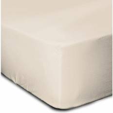 Coton Draps Housse 100% Coton 90 x 190 + Bonnet 25 cm Drap Beige (190x)