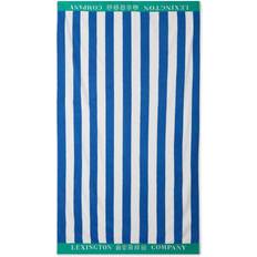 Lexington Striped Cotton Terry Badlakan Blå, Vit (180x100cm)