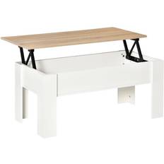 MDF Coffee Tables Homcom Extending White/Oak Coffee Table 50x100cm