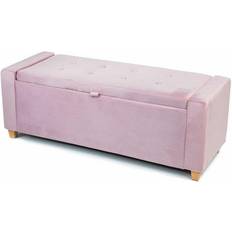 Humza Amani Pink Hana Velvet Storage Bench