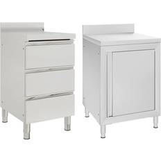 Mini Kitchens vidaXL cabinet cabinet with 3 drawers, 2 pcs 1/2X Commercial Kitchen Cabinet Stainless Steel Home with 2/3 Drawers