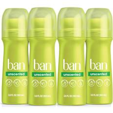 Toiletries Ban Roll-On Antiperspirant Deodorant Unscented 3.5-Ounce Bottles Pack of 4