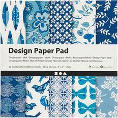 Creativ Company Design Paper Pad, 15,2x15,2 cm, 120 g, blue, 50 sheet/ 1 pack