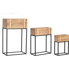 Trä Krukor Dkd Home Decor Set planteringskärl 50 80 Naturell