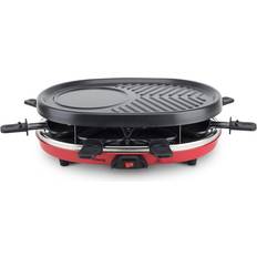 Termostato regolabile Barbecue Elettrici H.Koenig RP412 Raclette-Grill 900 W Nero Rosso