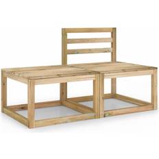 vidaXL 2 Piece Garden Impregnated Pinewood 70cm H x 60cm W x 64cm D Outdoor Lounge Set