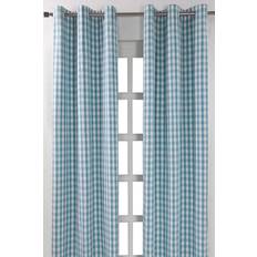 Homescapes 137cm Drop 182cm, Check Gingham Eyelet