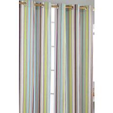 Green - Stripes Curtains Homescapes 137cm Drop 228 Osaka Green Stripes Ready