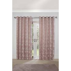 Emma Barclay Fjärilsäng Fodrad Öljett Jacquardgardiner Rosa 66 x 137 cm