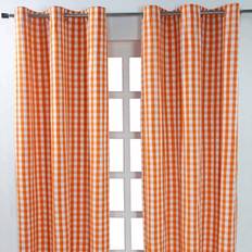 Orange Curtains Homescapes 137cm Drop 182cm, Gingham