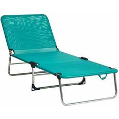 Vert Chaises longues Alco Chaise De Plage Vert Multiposition 141 x 68 x 86 cm