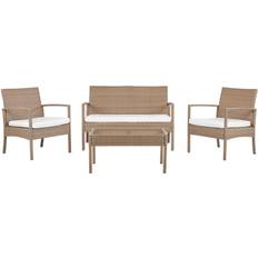 Loungeset konstrotting natur Utemöbler Beliani Shumee 4-seat rattan Loungeset