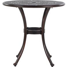 Beliani Tables de Jardin Beliani 65 cm Table de Repas de Jardin Ronde - Marron Foncé