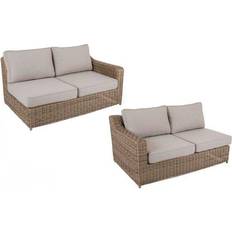 Beige Loungeset Utemöbler Brafab Glendon H�örnsoffa Rustik 3st Loungeset