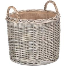 Brown Baskets Round Lined Straight-Sided Wicker Basket